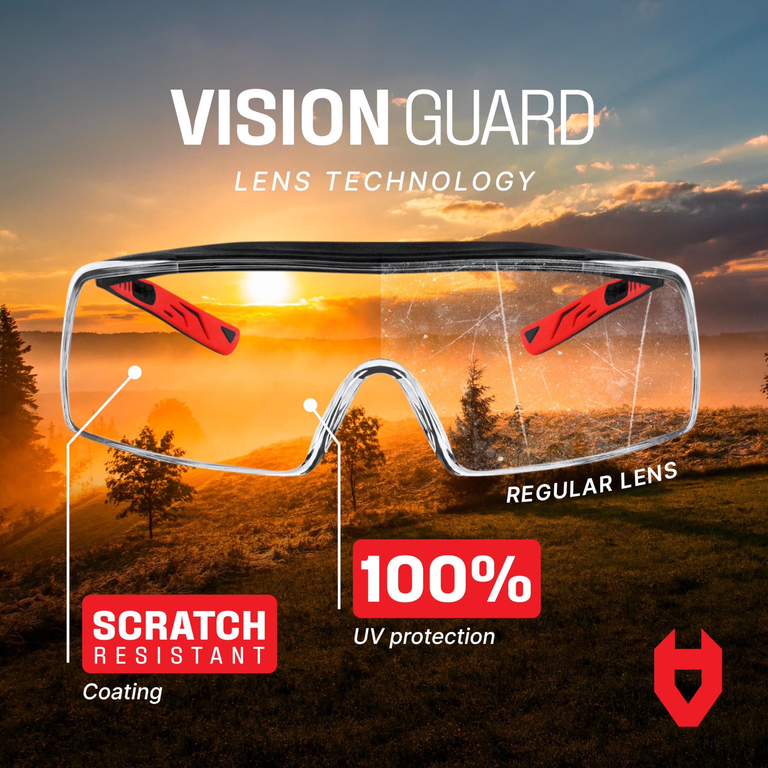 NoCry wraparound lenses provide full coverage and distortion-free viewing.