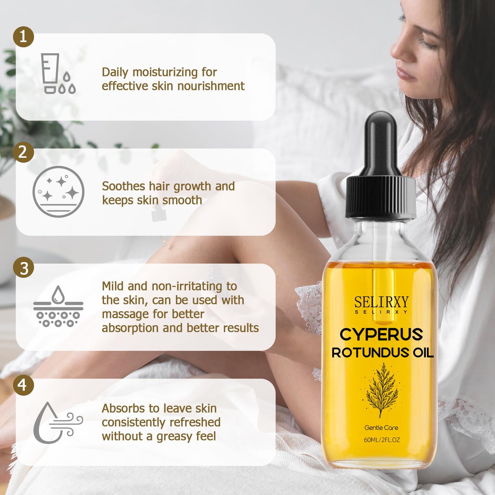 Nodfens Cyperus Rotundus Oil nourishes and revitalizes skin during daily use
