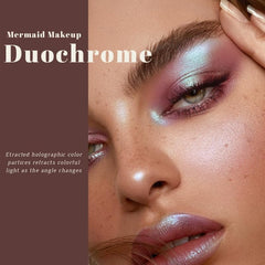 Noerrors holographic chameleon shimmer eyeshadow adds luminous depth for festival-ready highlights.