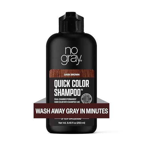 No Gray Quick Color Shampoo dark brown bottle ready for fast, natural-looking results.