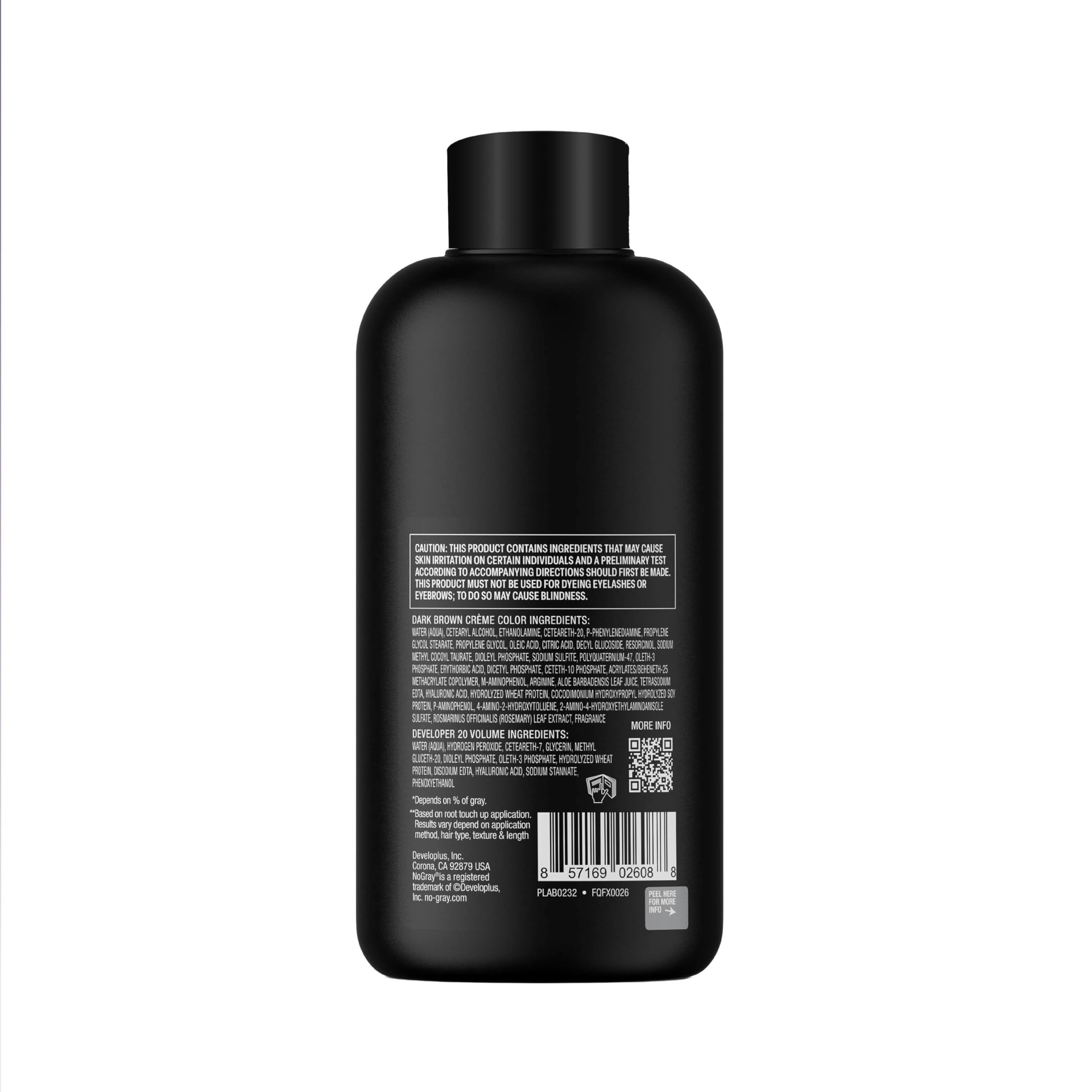 No Gray Quick Color Shampoo demonstrates gray coverage in as little as 5 minutes.