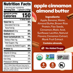 NOKA Apple Cinnamon Almond Butter smoothie pouch supports a flavor-packed on-the-go breakfast.