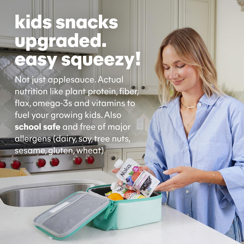 Gluten-free NOKA smoothie pouch with wholesome ingredients