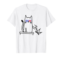 No Kings in America Cat Lady T-Shirt front view for daily wear and expressive protests.