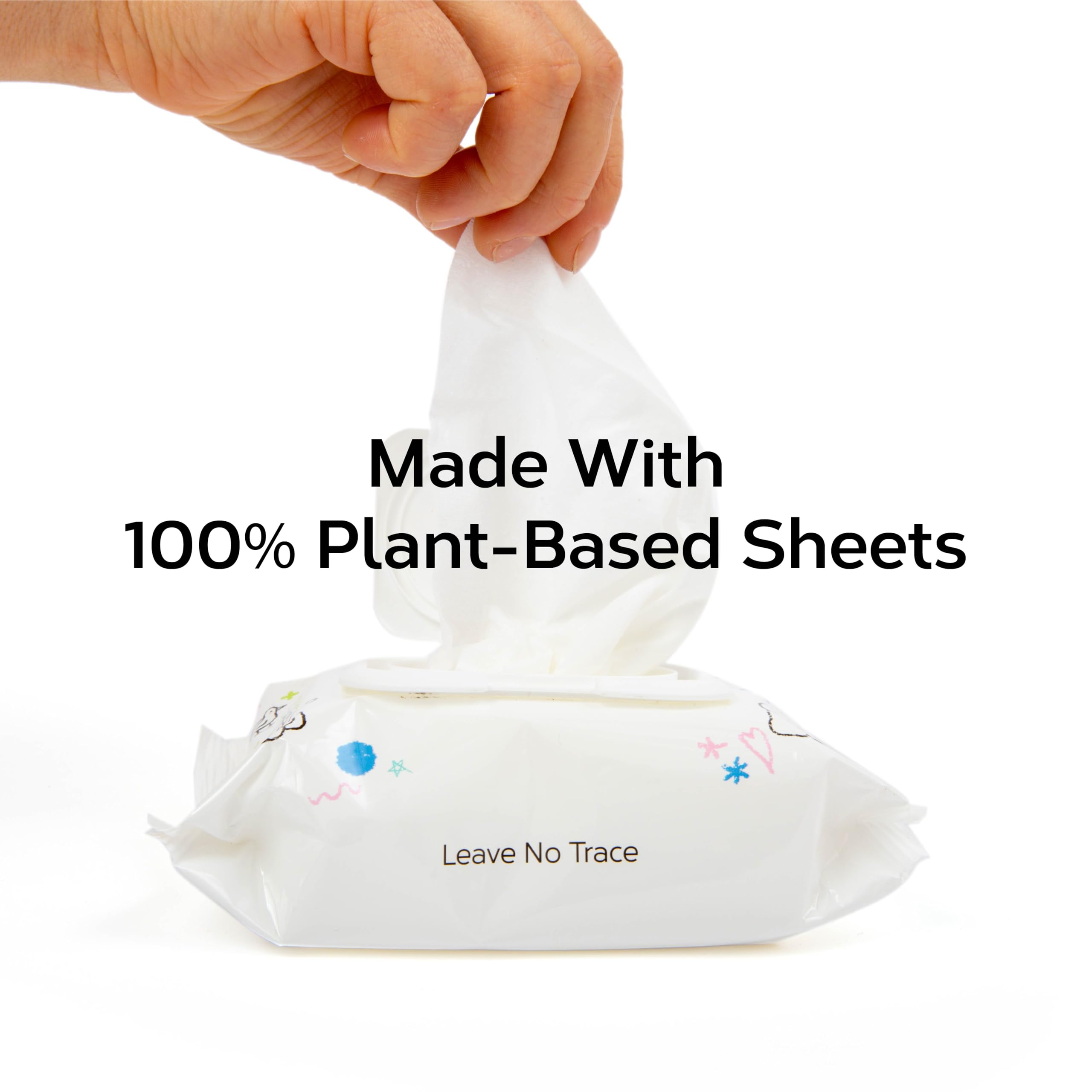 Nolla wipe label highlighting saline, Aloe, and Vitamin E for soothing skin.