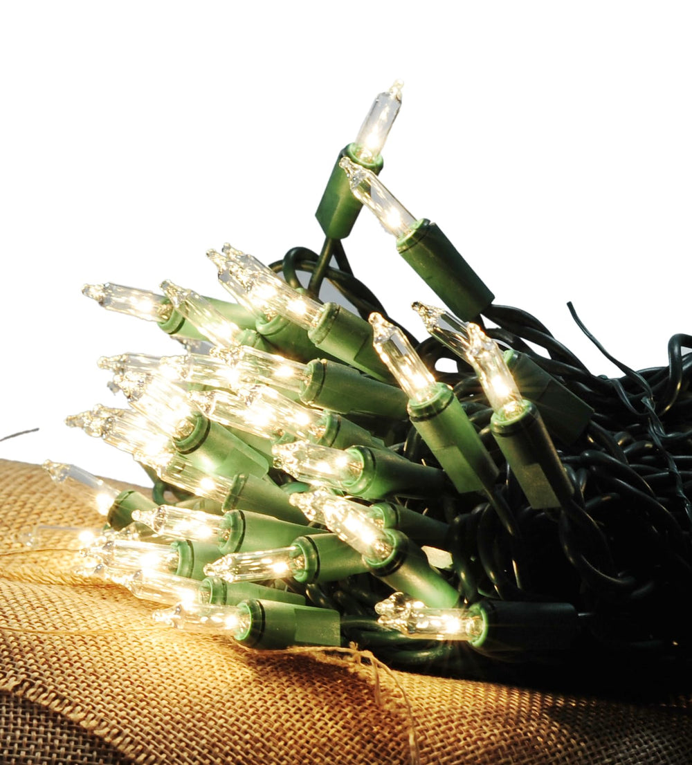 NOMA INLITEN IMPORT close-up of clear bulbs with crisp glow for décor.