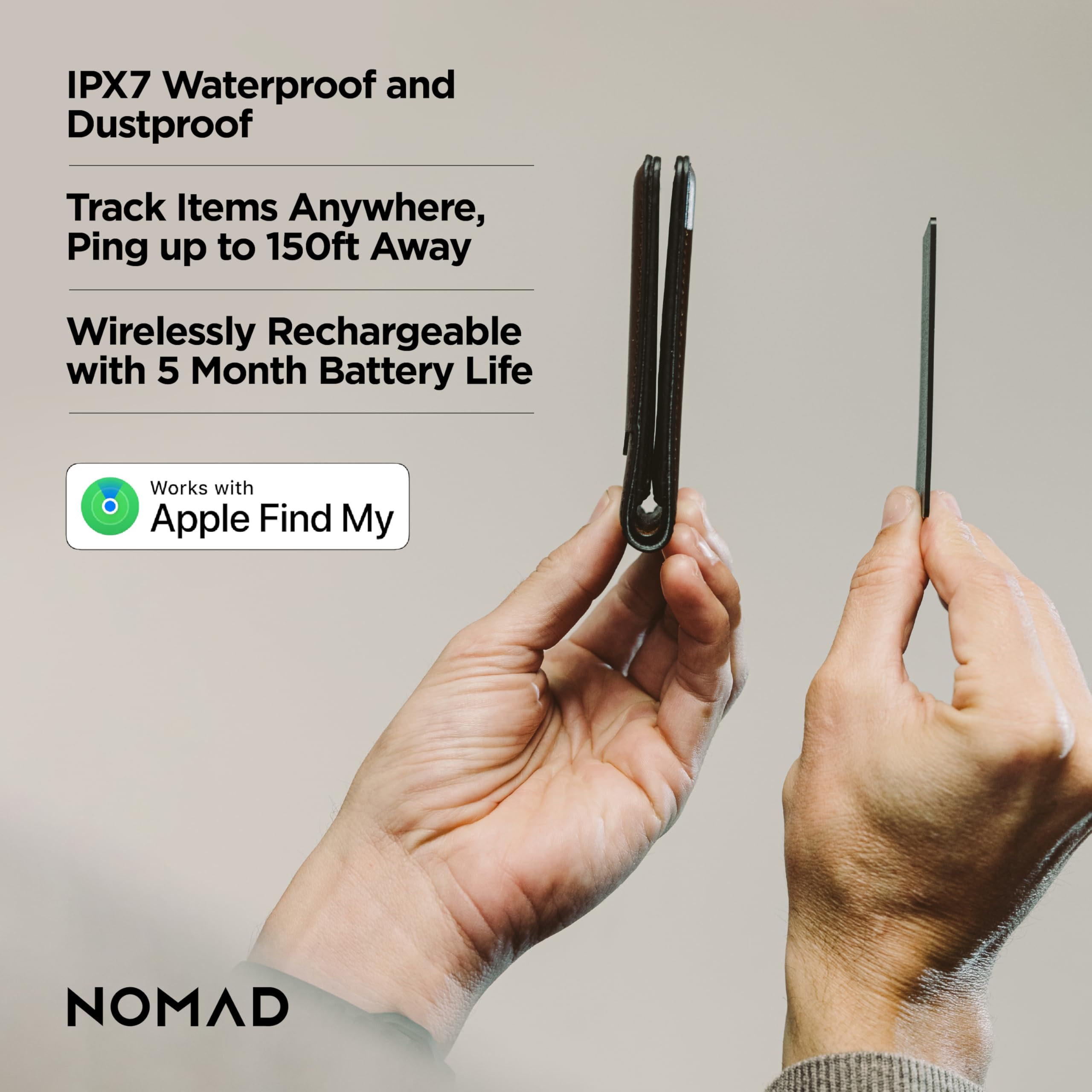 Nomad Tracking Card Air Carbide battery life shown as months of use.
