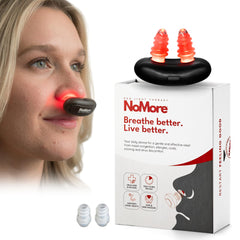 NoMore Original Nose Device with 660nm LED targets nasal comfort inside the nose.