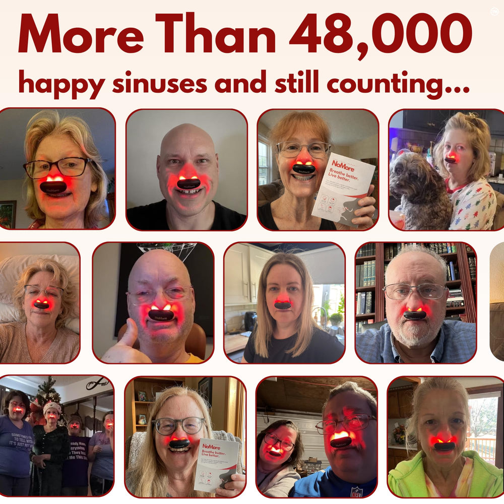 NoMore Original Nose Device demonstrates improved breathing comfort during daily activities.