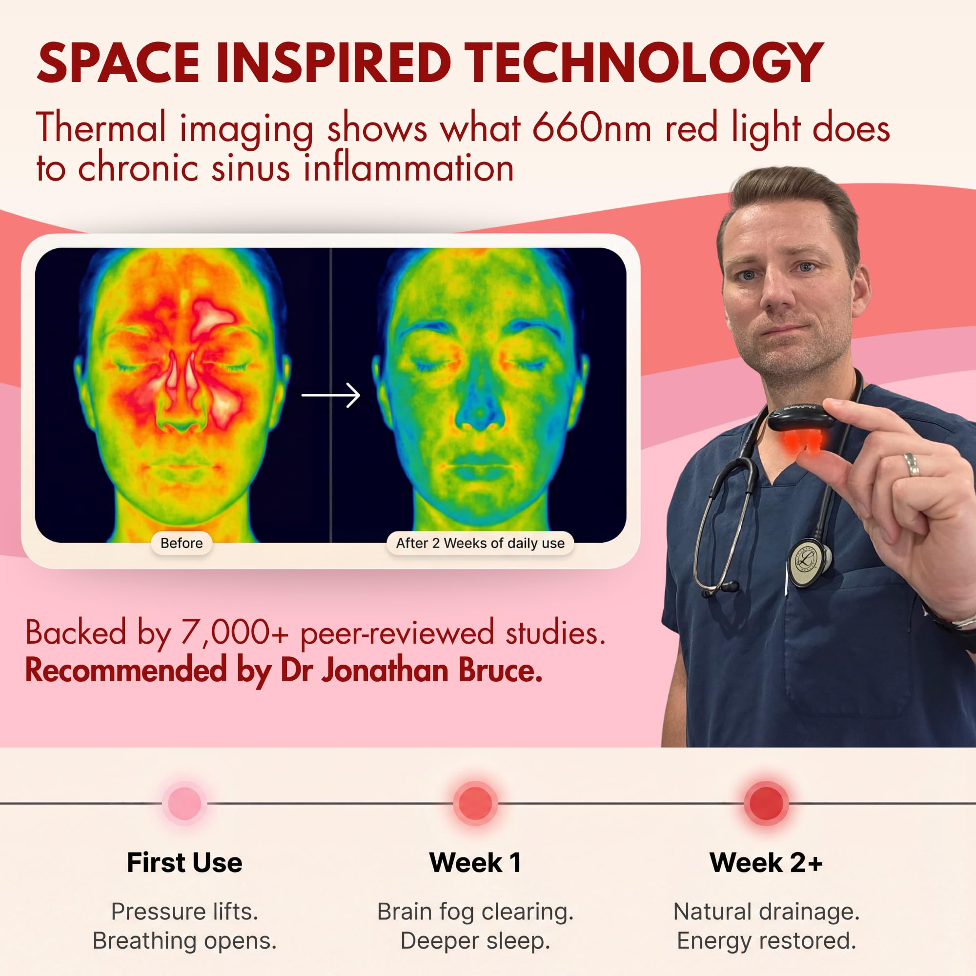 NoMore Original Nose Device travel-ready setup in a compact case.
