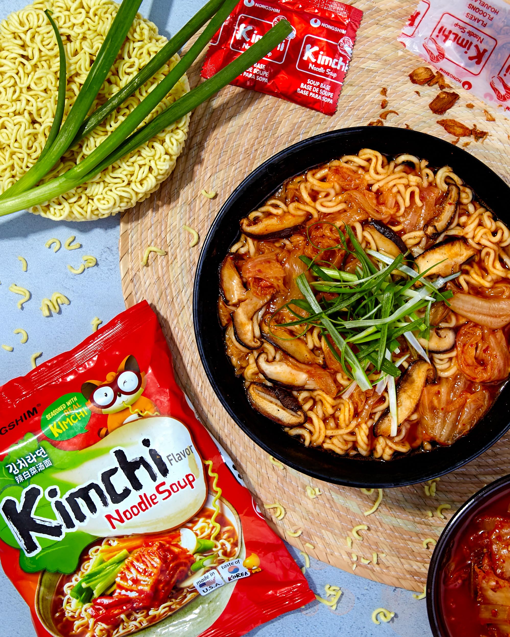 Nongshim Kimchi Ramen microwave-cook demonstrates quick prep for on-the-go meals