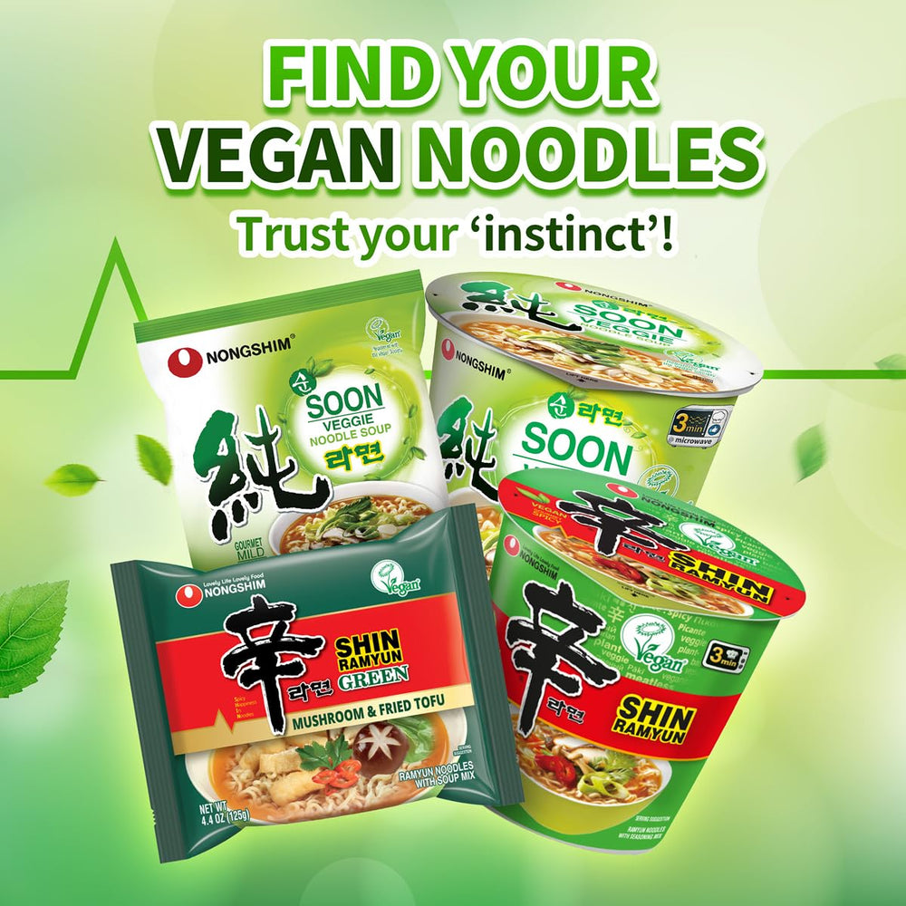 Creative Shin Green Ramyun toppings for a customizable vegan bowl