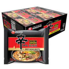 Nongshim Shin Ramyun Black pack of 16 front view pantry staple for quick satisfying meals