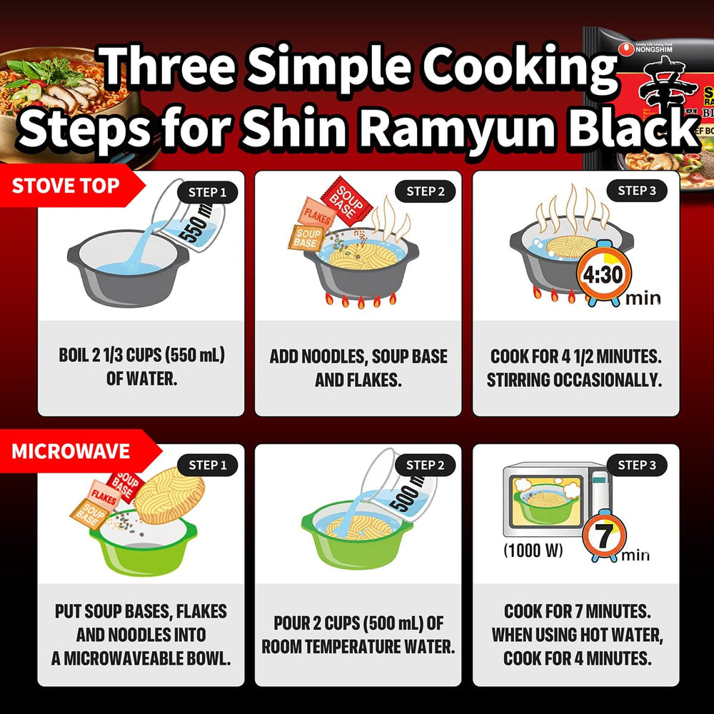 Nongshim Shin Ramyun Black steaming bowl with vegetables nourishing easy pantry meal