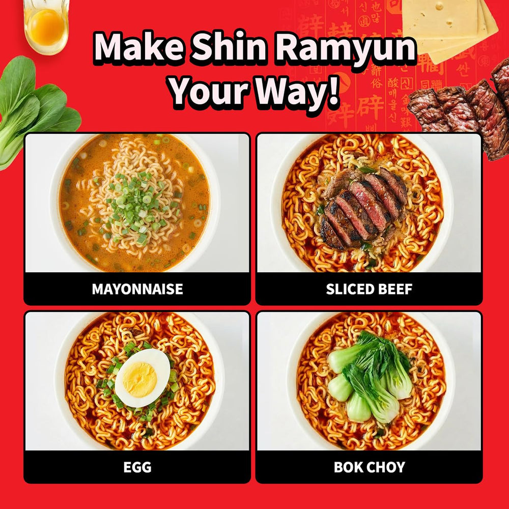Nongshim Shin Ramyun 16-pack box—great value for families and dorm rooms.