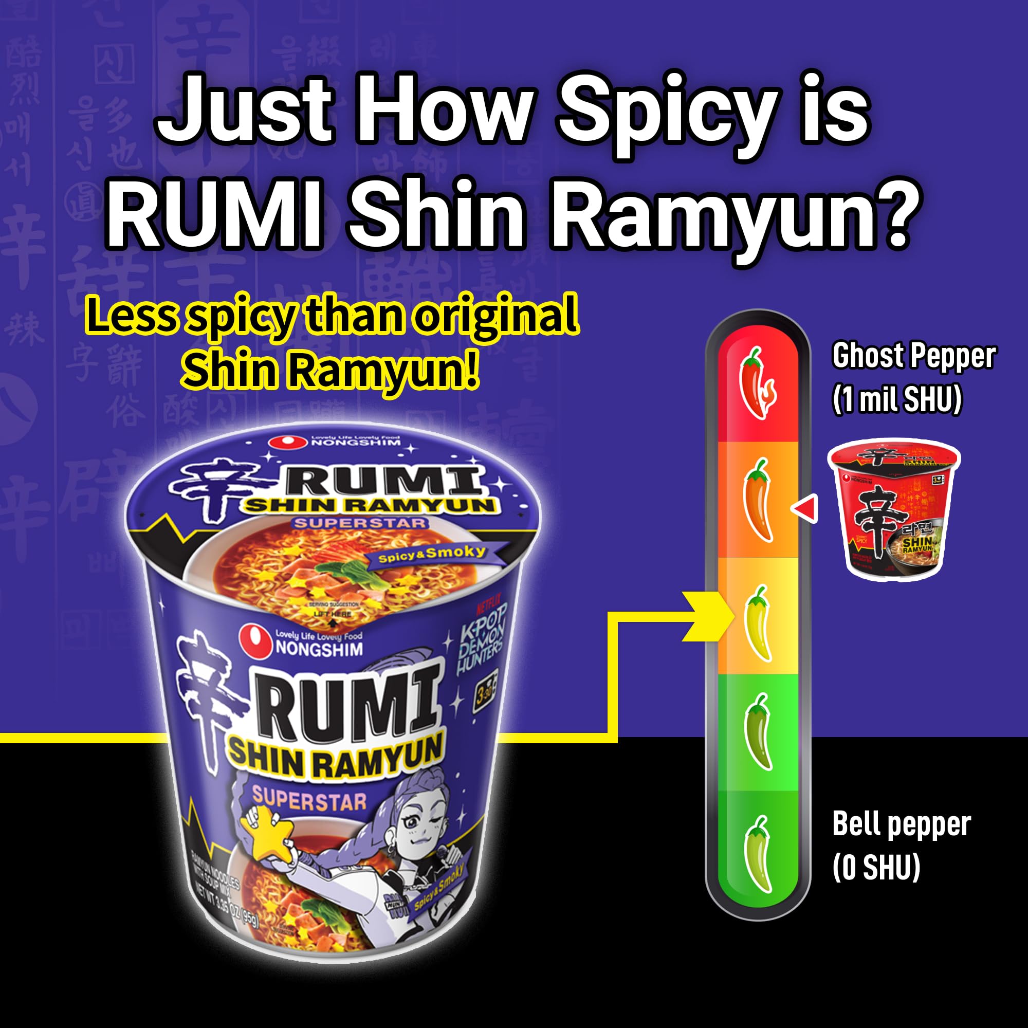 Shin Ramyun Superstar six-pack display indicating convenient bulk option for busy days