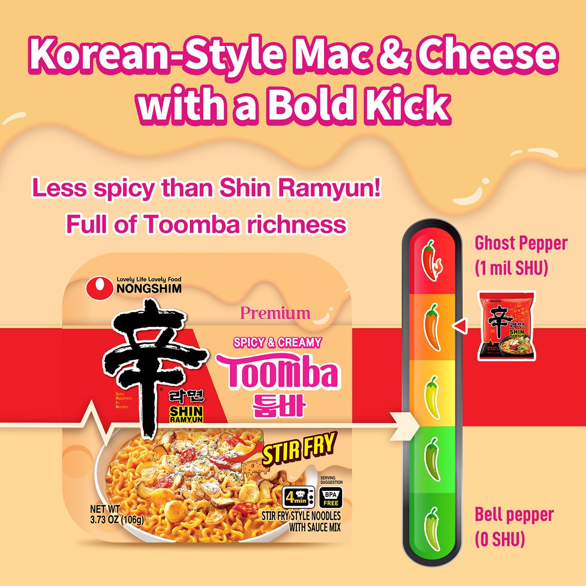 Nongshim Shin Ramyun Toomba microwave tray ready for dinner preparation.