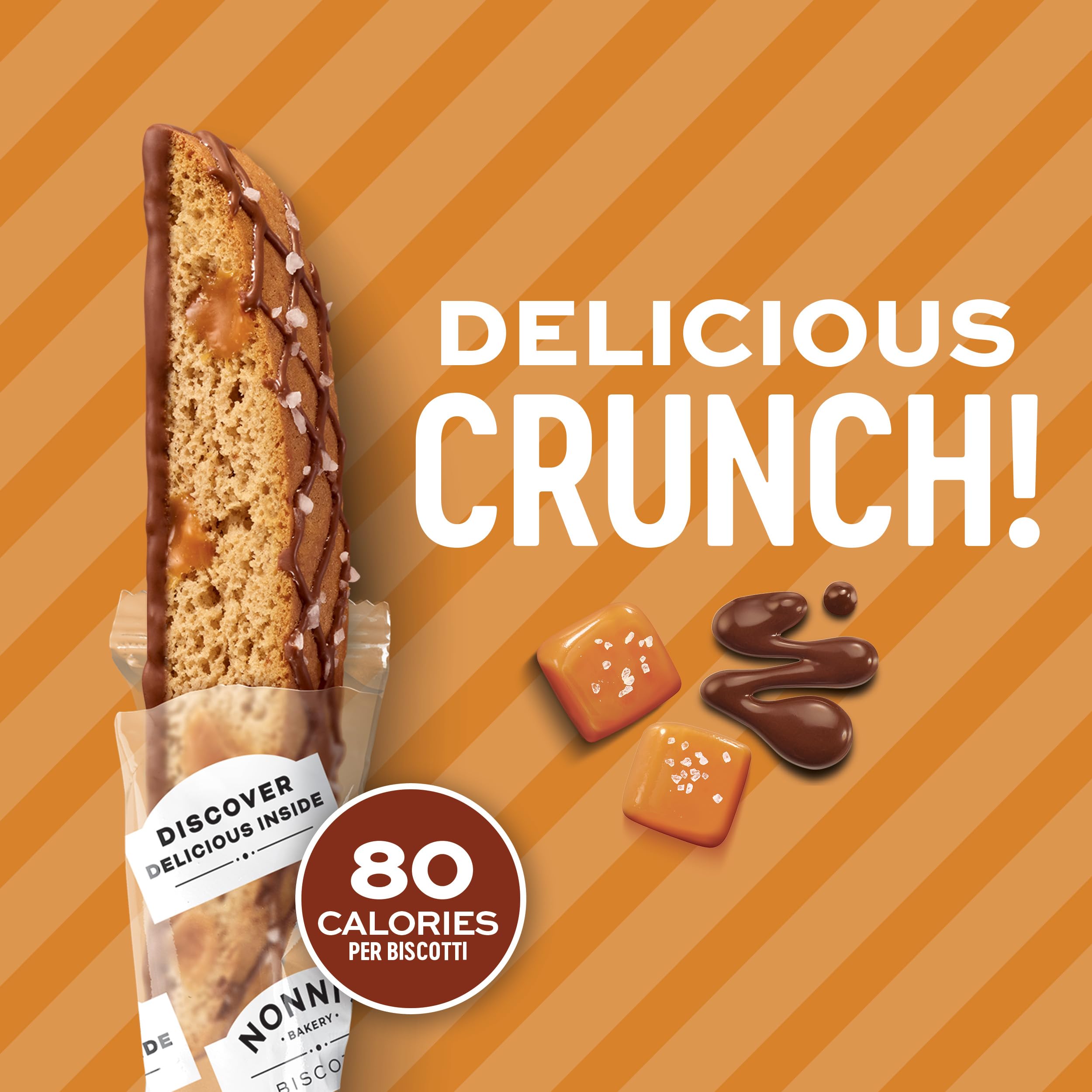 Nonni's biscotti arranged in a tray, ideal for latte bars.