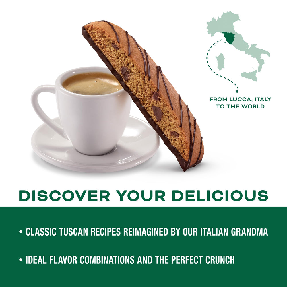Nonni's biscotti individually wrapped, ensuring freshness for on-the-go enjoyment.