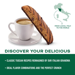 Nonni's biscotti individually wrapped, ensuring freshness for on-the-go enjoyment.