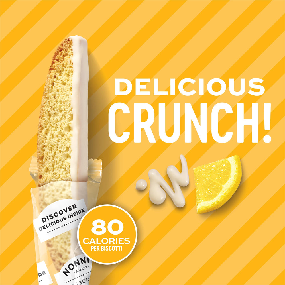 Nonni's Limone Biscotti ideal for tea-time and coffee breaks.