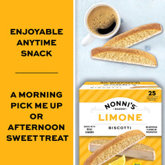 Nonni's Limone Biscotti with premium ingredients delivers a premium snack experience.
