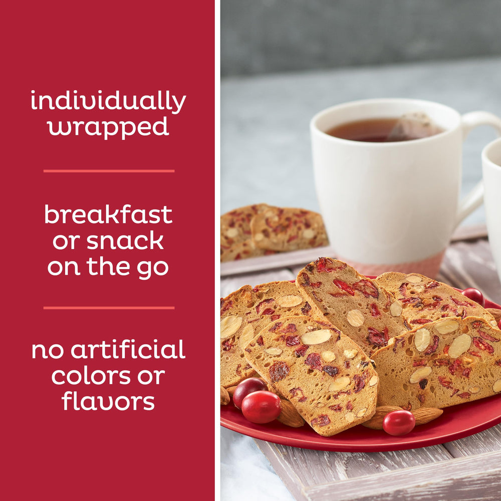 Close-up of almonds and cranberries in Nonni's THINaddictives for real fruit flavor