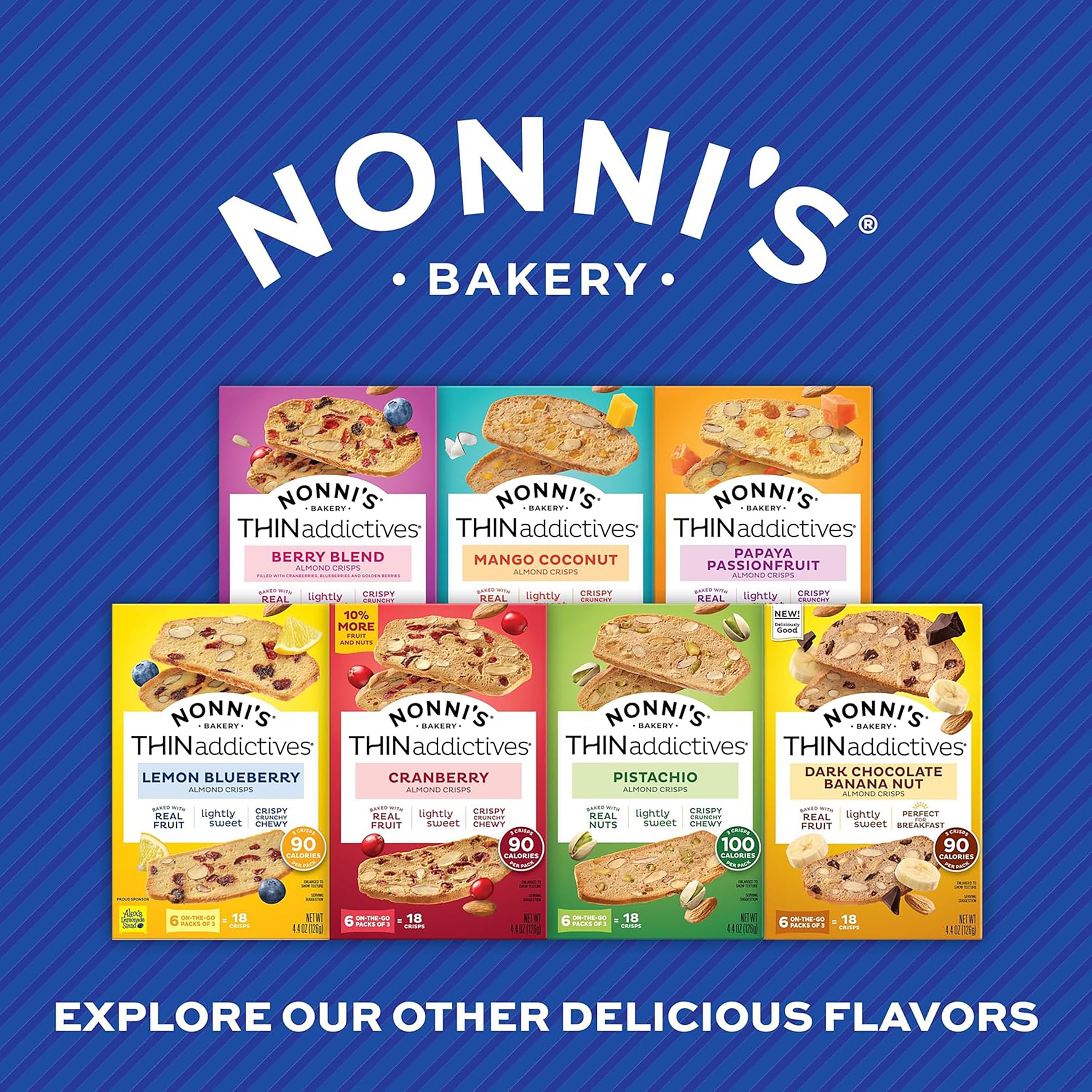 Nonni's THINaddictives label highlights absence of artificial flavors or preservatives