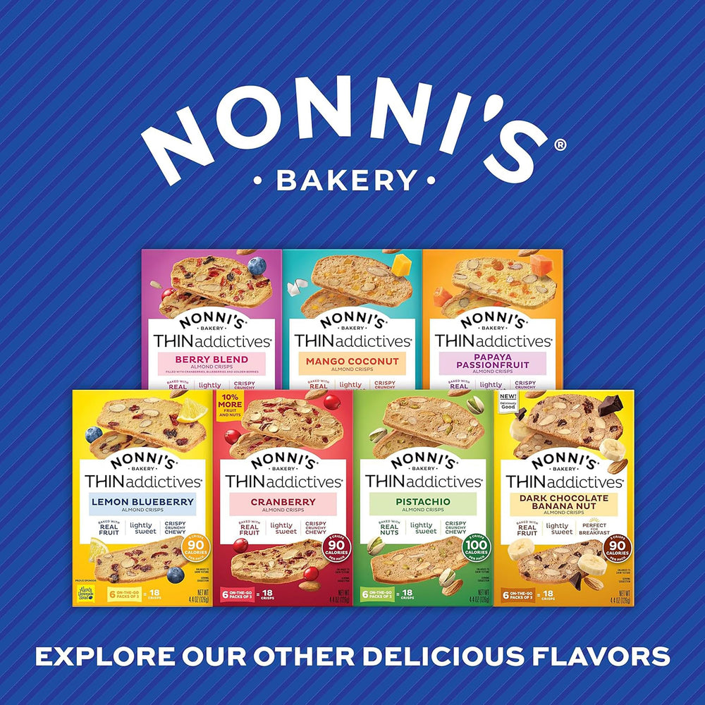 Nonni's THINaddictives label highlights absence of artificial flavors or preservatives