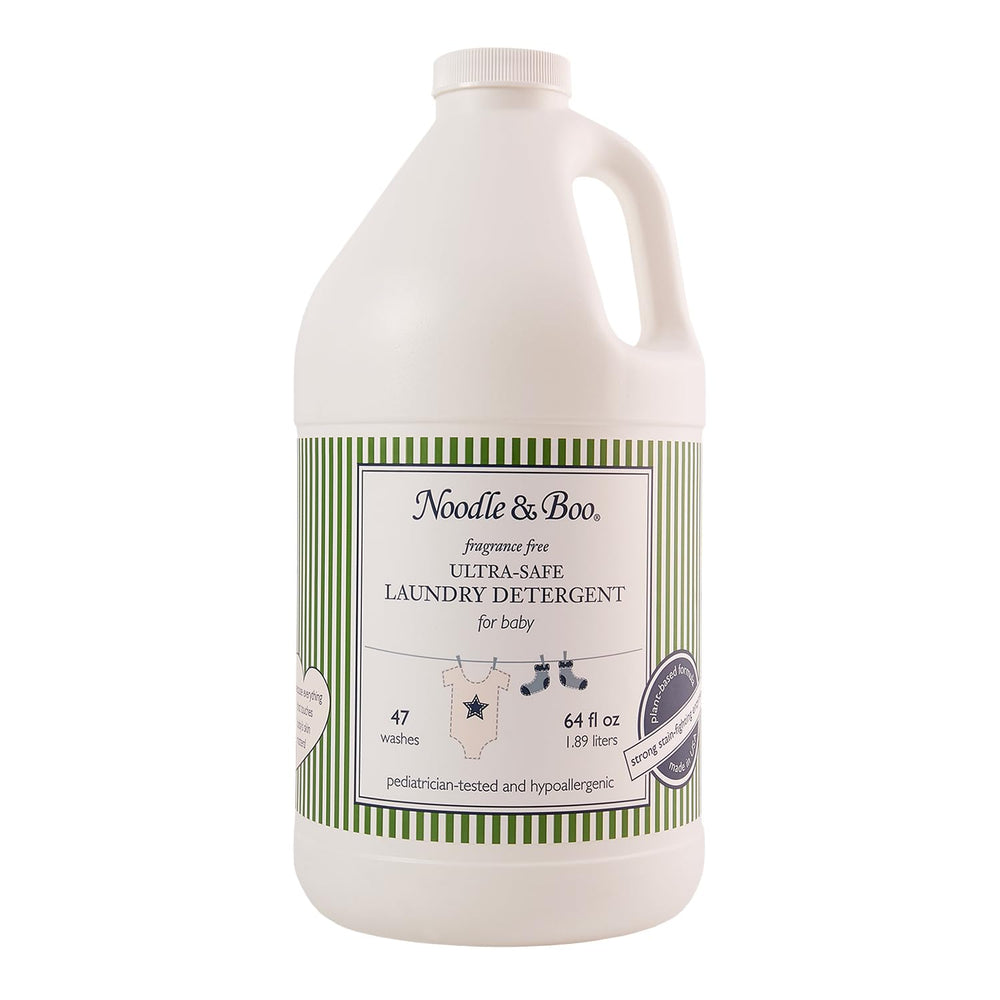 Noodle & Boo baby detergent bottle features fragrance-free formula gentle on sensitive baby skin.