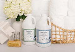 Noodle & Boo label-free bottle highlights fragrance-free, plant-based cleaning for delicate fabrics.