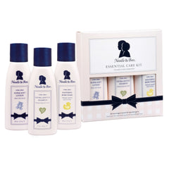 Noodle & Boo essential care kit packaging in signature pink blue design for gifting