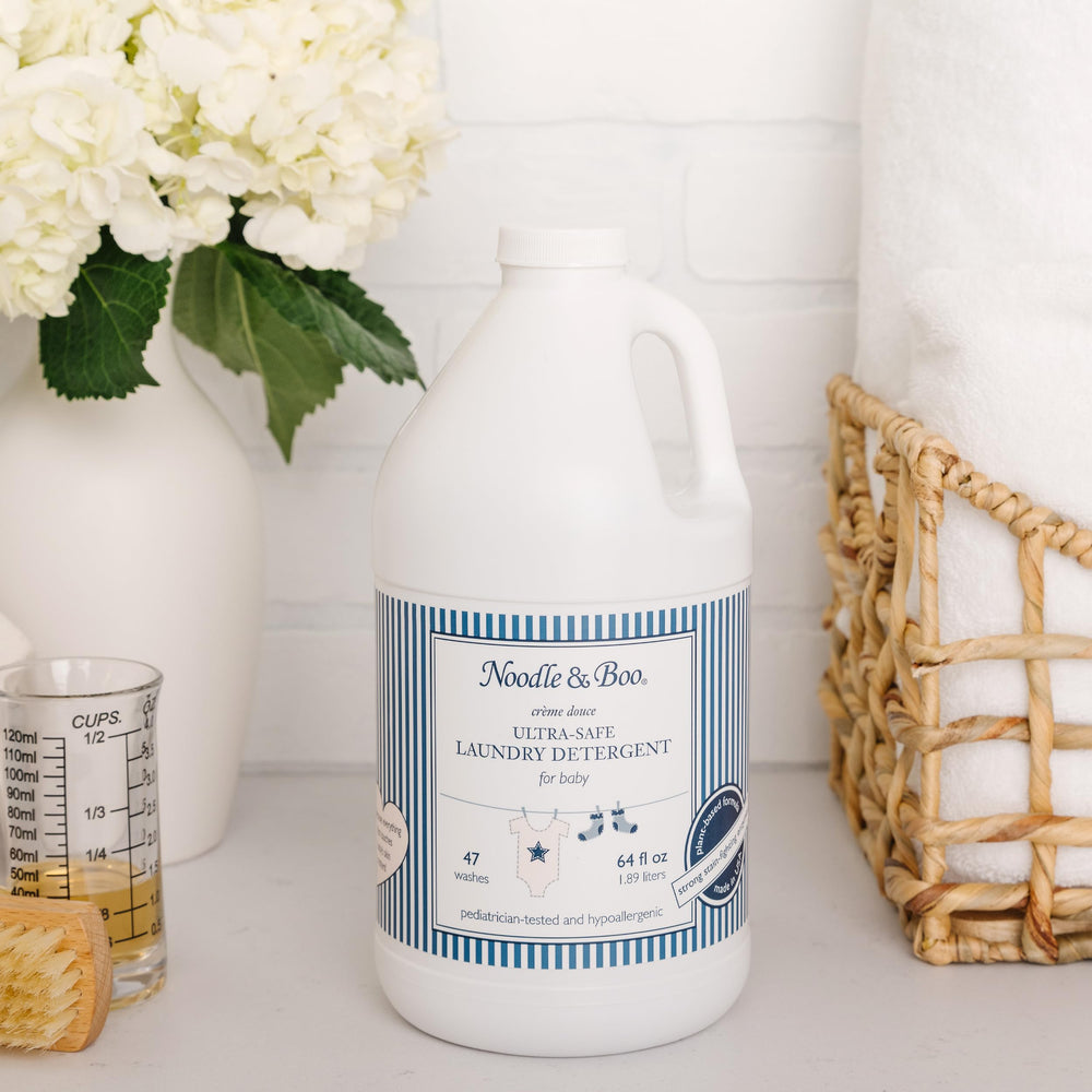 Noodle & Boo hypoallergenic formula label emphasizes baby-safe care