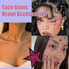 Nooepc face gems round diamonds offer versatile sparkle on skin.