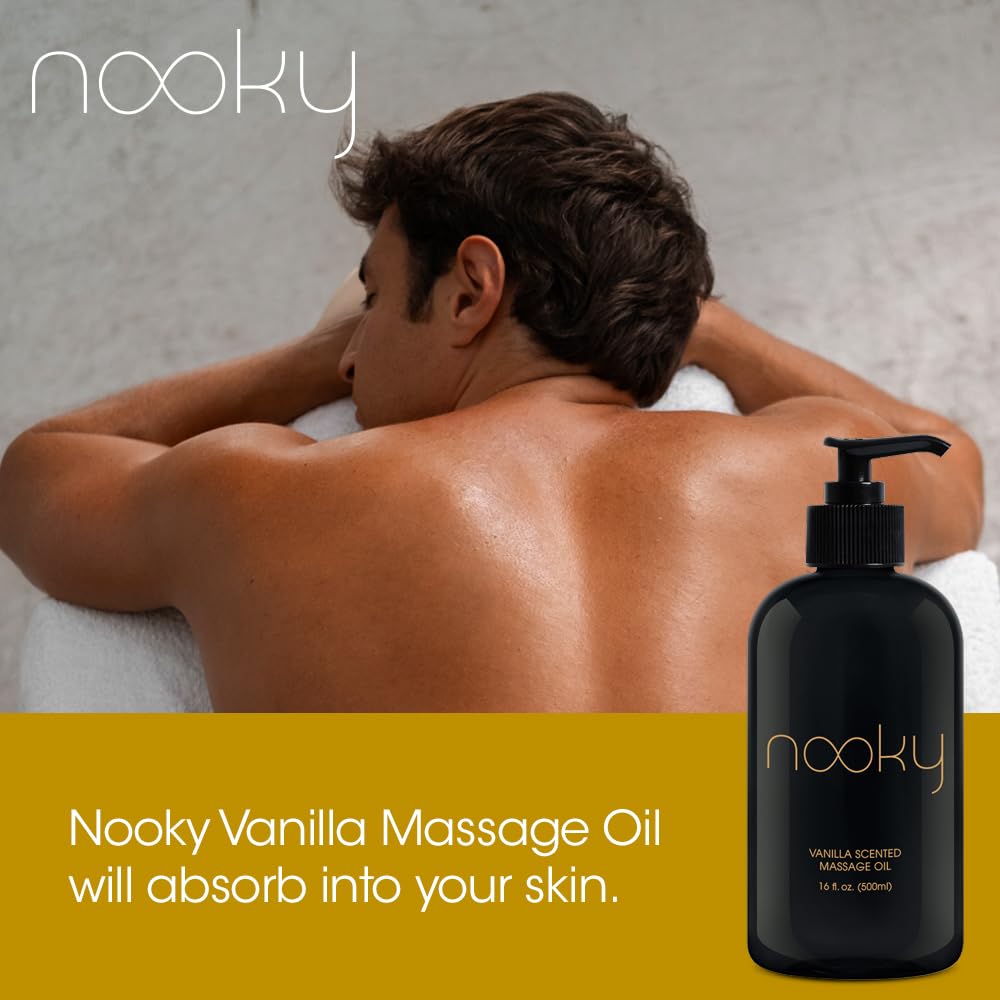 NOOKY Vanilla fragrance note adds subtle aroma during massage sessions.