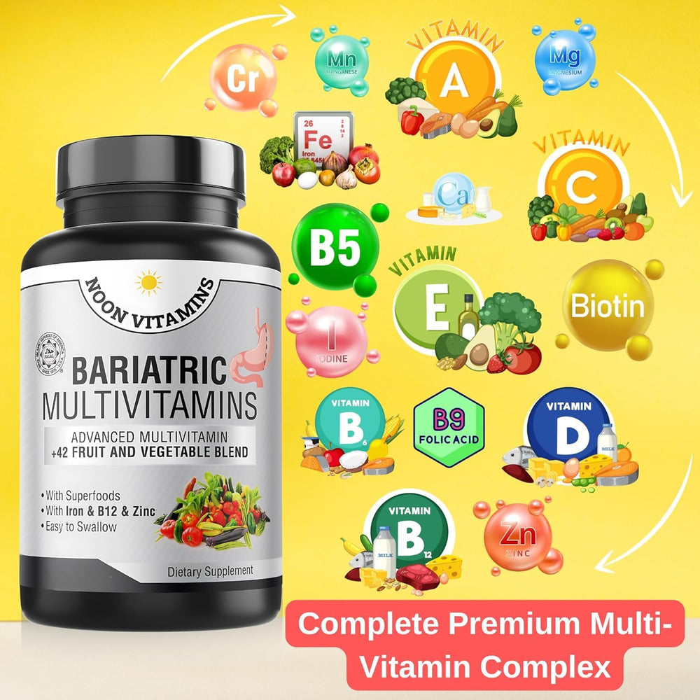 Illustration of NOON VITAMINS 42-superfood blend offering vibrant nutrient variety.
