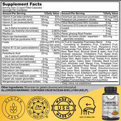 Close-up of NOON VITAMINS liquid capsules dissolving for fast absorption.