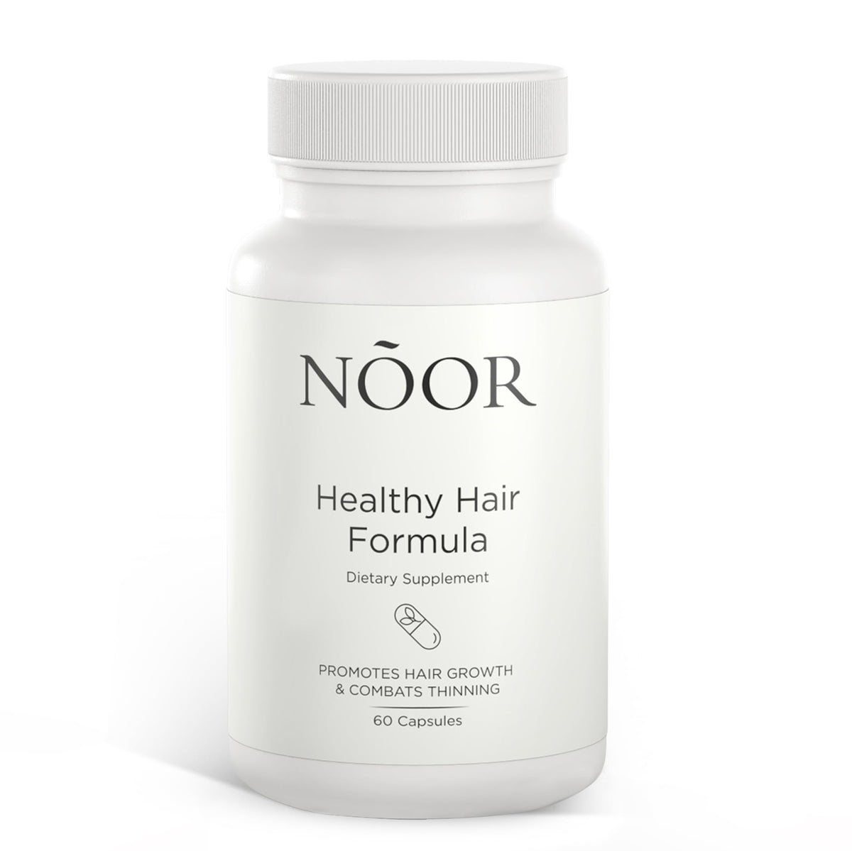 NOOR HAIR Healthy Hair bottle front supports fuller, healthier-looking hair.