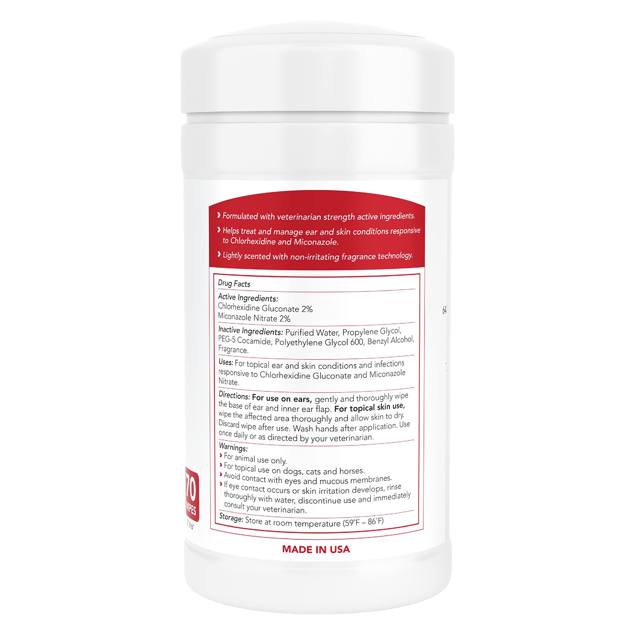 Nootie medicated wipes pack shot showing 70 count for multi-pet use.