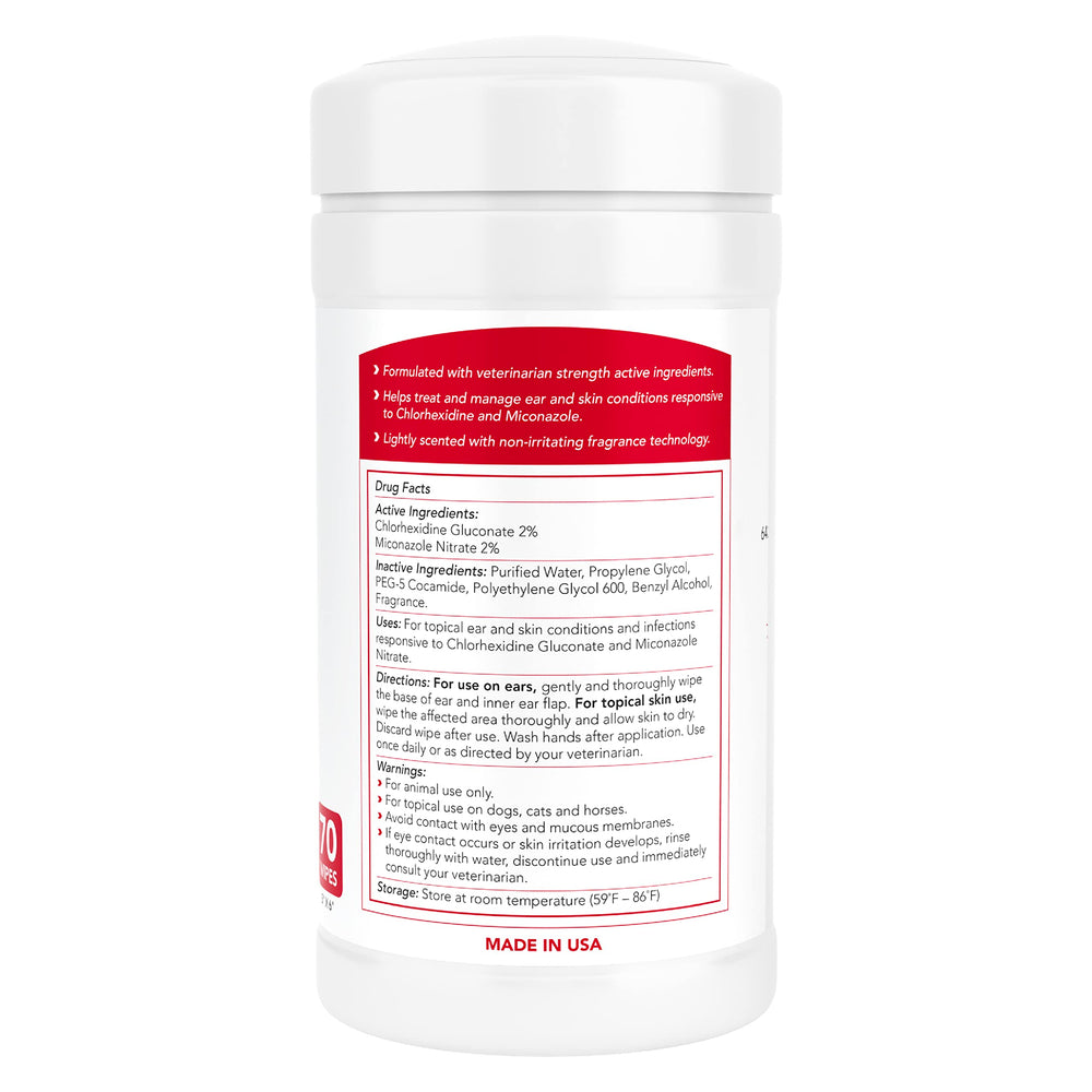 Nootie medicated wipes pack shot showing 70 count for multi-pet use.