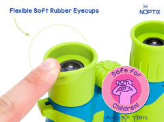Noptix kids binoculars in use, compact and easy to focus for small hands.
