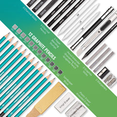 Norberg & Linden XL drawing set graphite pencils provide precise lines and nuanced shading