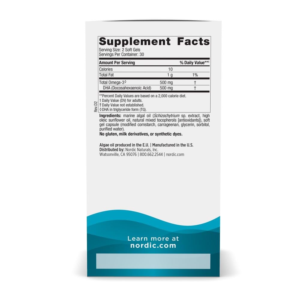 Soft gels close-up showing easy-to-swallow vegan DHA capsules
