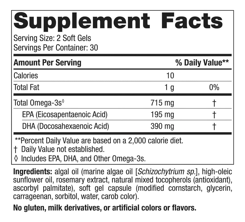 Nordic Naturals Algae Omega soft gels for daily plant-based omega-3 intake