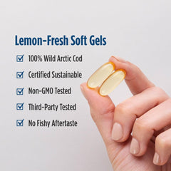 Nordic Naturals Arctic Cod Liver Oil lemon pour shows smooth texture and no fishy aftertaste