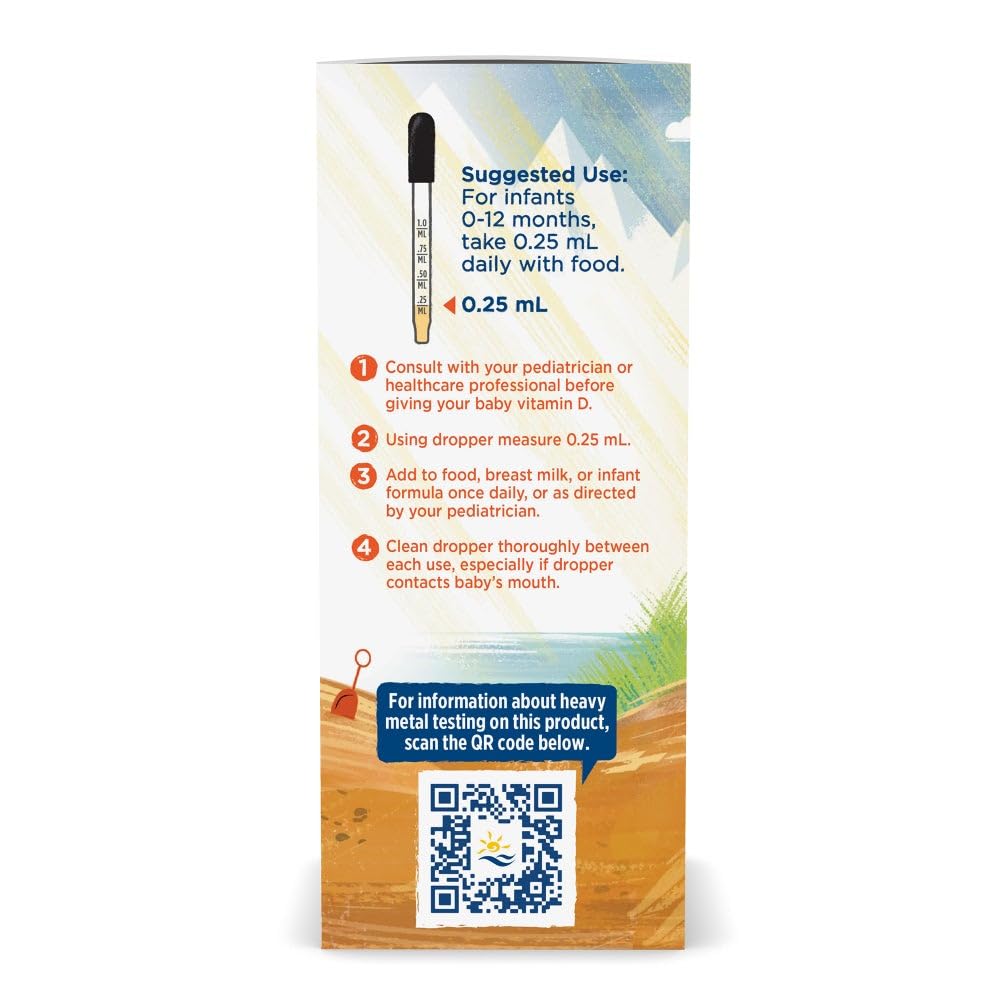 Nordic Naturals Baby's Vitamin D3 bottle on shelf suitable for family routines
