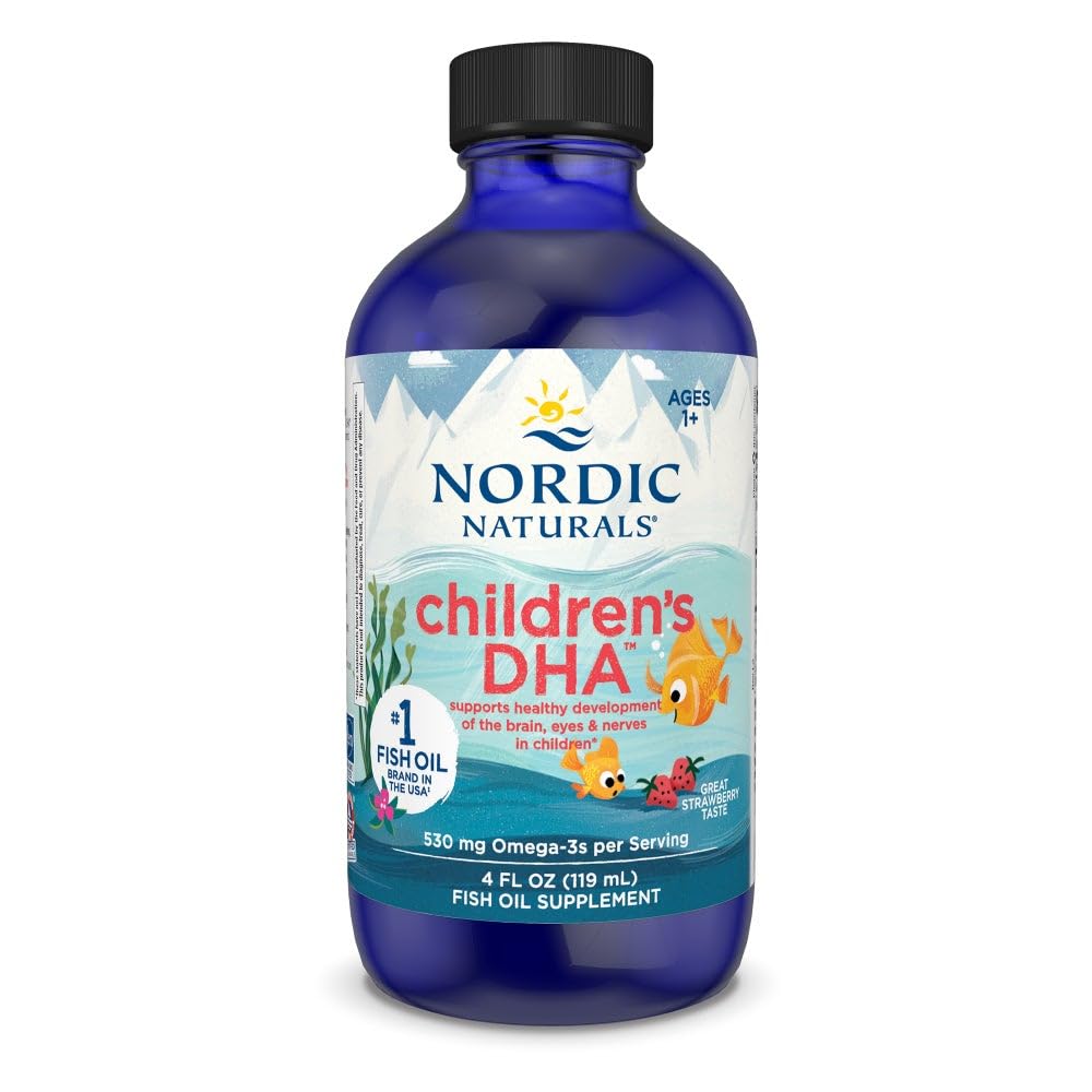 Nordic Naturals Children's DHA strawberry bottle for kids' omega-3 routine and focus