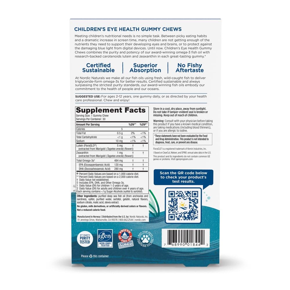 Strawberry lemonade flavor of Nordic Naturals Eye Health Gummies for kids