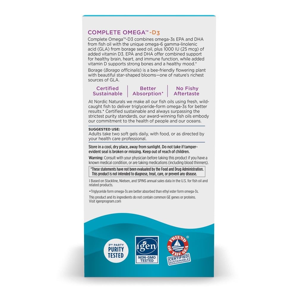 Nordic Naturals Complete Omega-D3 lemon label closeup showing bright color.