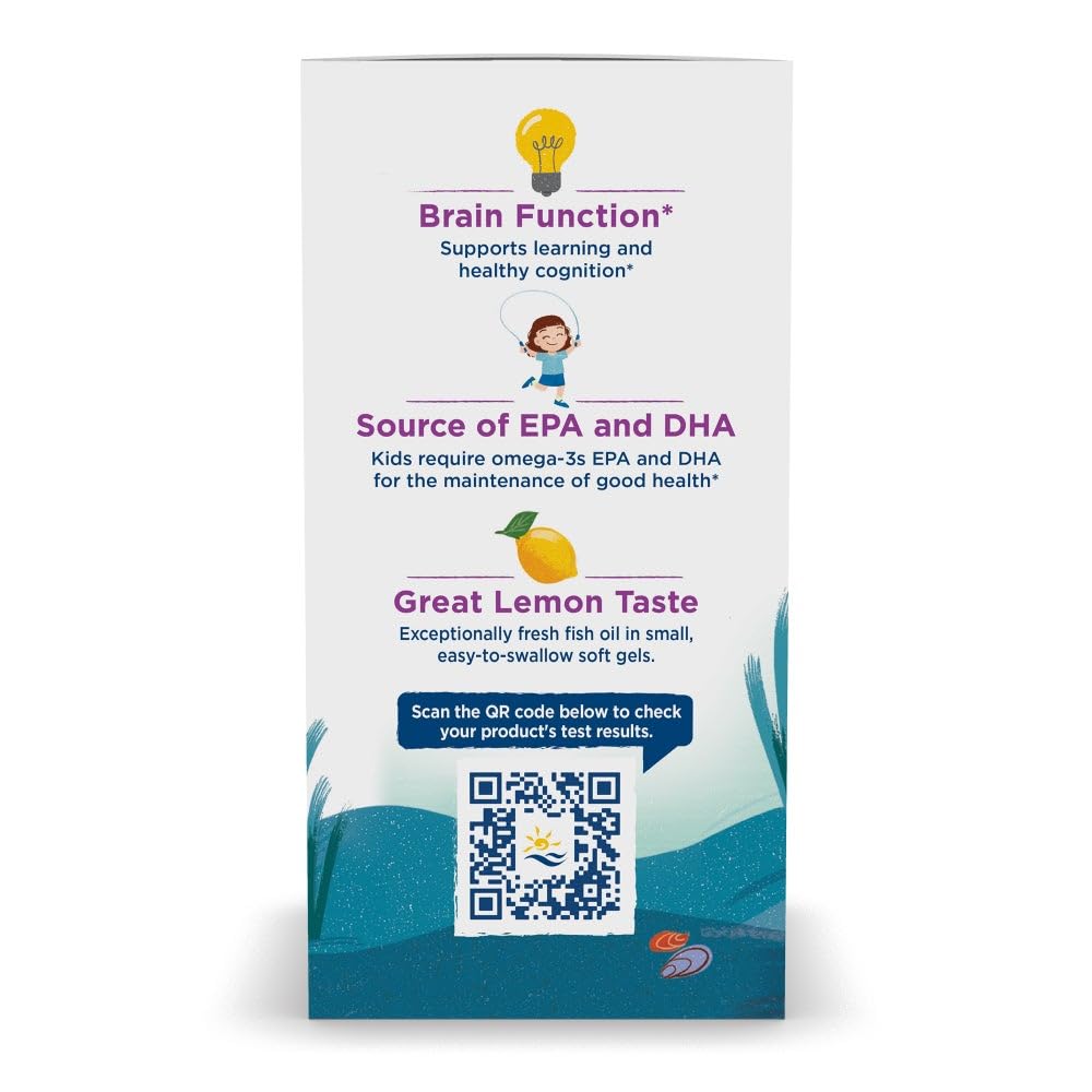 Nordic Naturals Complete Omega Jr. bottle beside glass with lemon slice highlights purity and taste